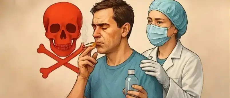 Man Smoking Embalming Fluid