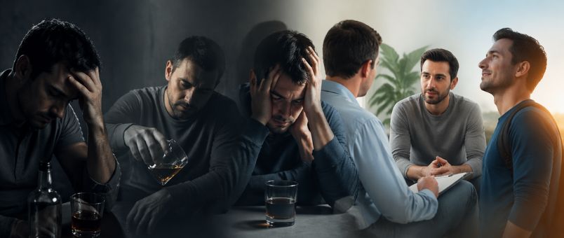 Stages of alcoholism progression and recovery