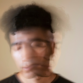 Man suffering symptoms of schizophrenia